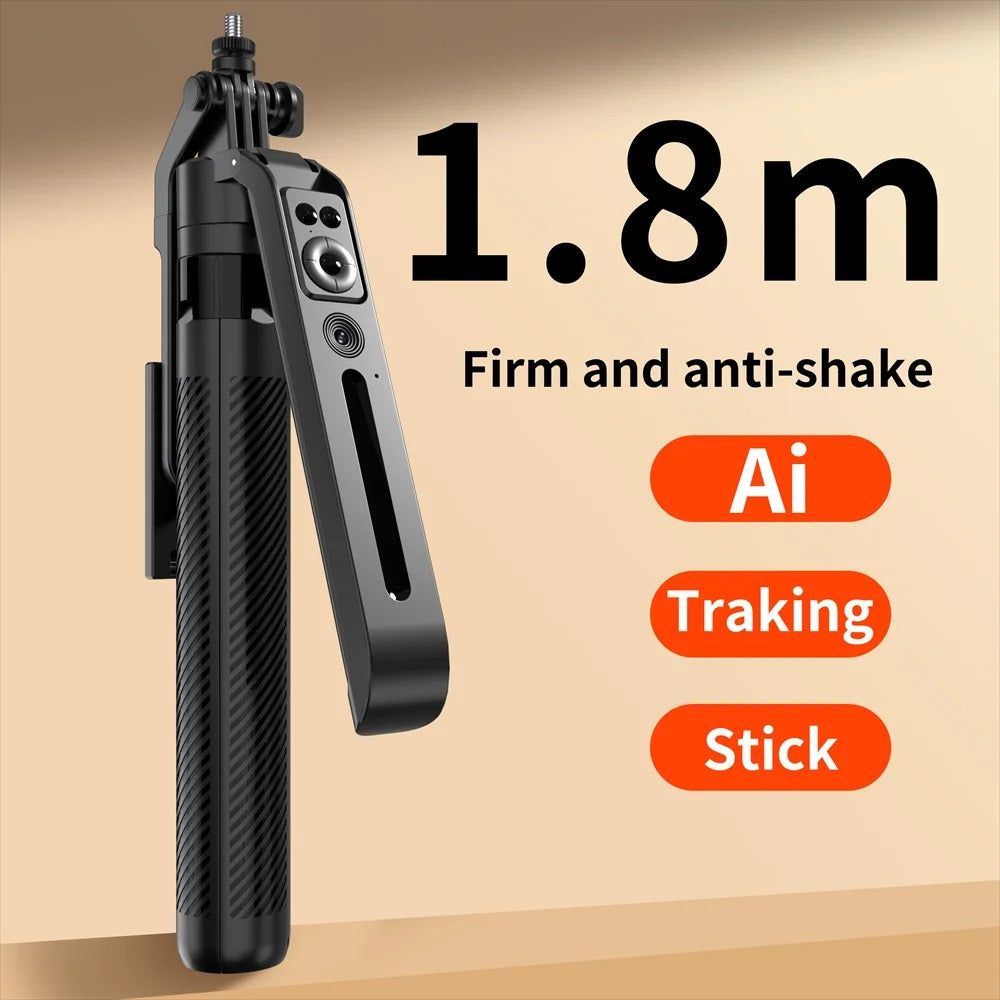 FANGTUOSI 2025 Selfie Stick stabilizer AI facial recognition with fill light Tripod,with Wireless Remote for iPhone Smartphone