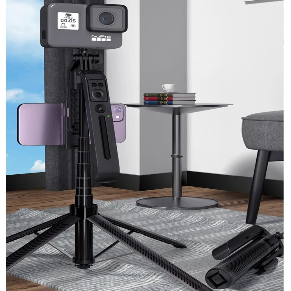 FANGTUOSI 2025 Selfie Stick stabilizer AI facial recognition with fill light Tripod,with Wireless Remote for iPhone Smartphone