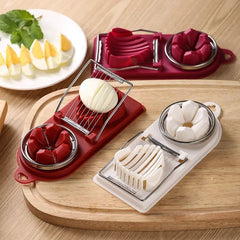 Multifunctional PP Base egg cutter 2-in-1 stainless steel wire pull egg cutter for hanging high-quality kitchen accessory tools