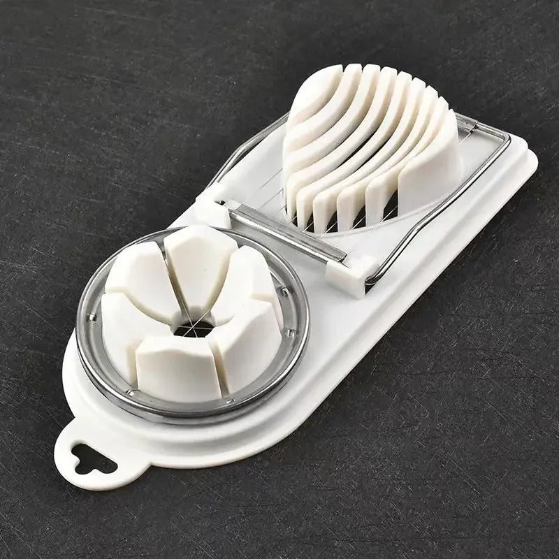 Multifunctional PP Base egg cutter 2-in-1 stainless steel wire pull egg cutter for hanging high-quality kitchen accessory tools